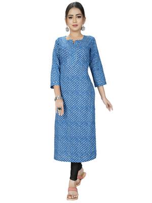 Beige printed cotton ethnic-kurtis 4