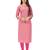 Pink printed cotton ethnic-kurtis