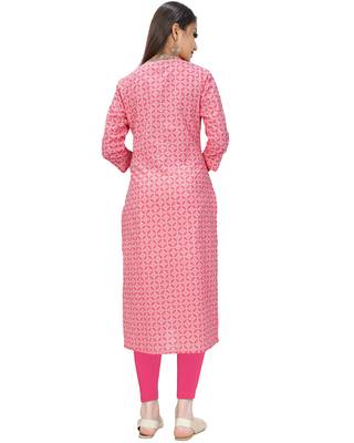 Pink printed cotton ethnic-kurtis 3