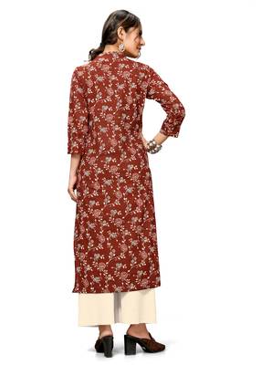 Pink printed cotton ethnic-kurtis 5