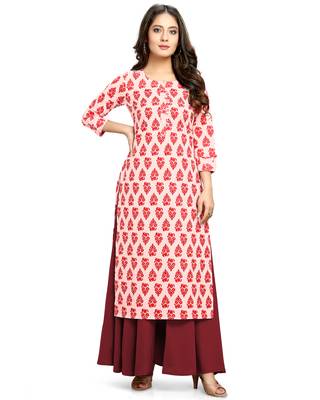 Pink printed cotton ethnic-kurtis 4