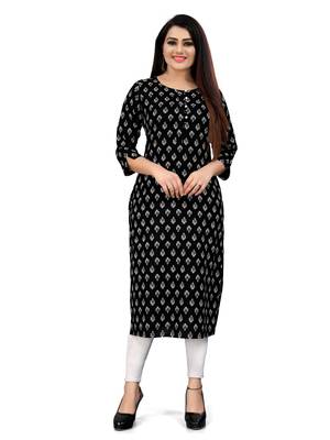 Sky-blue printed cotton ethnic-kurtis 4