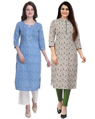 Blue printed cotton ethnic-kurtis 1