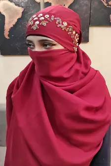 Hijab World Hand Embroidered Halime Sultan Ready To Wear Hijab
