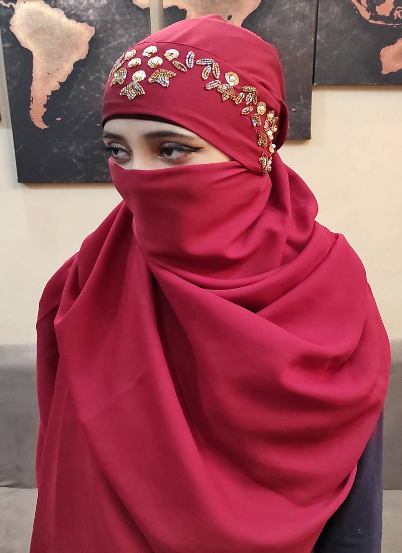 Hijab World Hand Embroidered Halime Sultan Ready To Wear Hijab