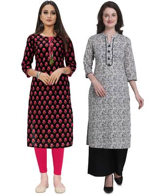 Black printed cotton ethnic-kurtis 1
