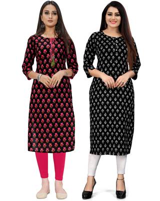 Black printed cotton ethnic-kurtis 1