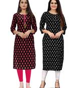 Black printed cotton ethnic-kurtis