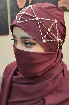 Hijab World Hand Embroidered Halime Sultan Ready To Wear Hijab