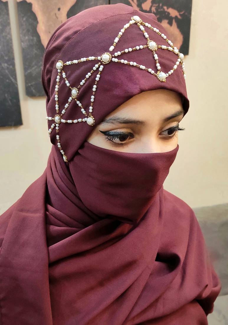 Hijab World Hand Embroidered Halime Sultan Ready To Wear Hijab