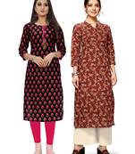 Black printed cotton ethnic-kurtis