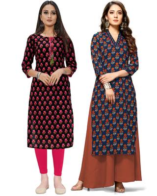 Black printed cotton ethnic-kurtis 1