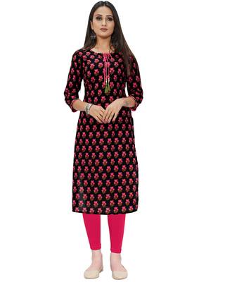 Black printed cotton ethnic-kurtis 2
