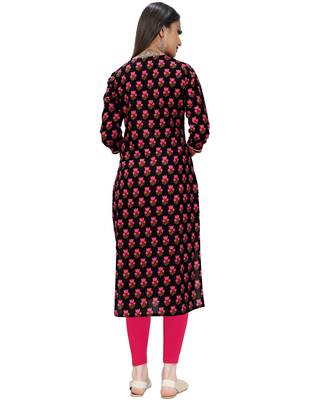 Black printed cotton ethnic-kurtis 3