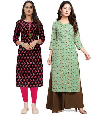 Black printed cotton ethnic-kurtis 1