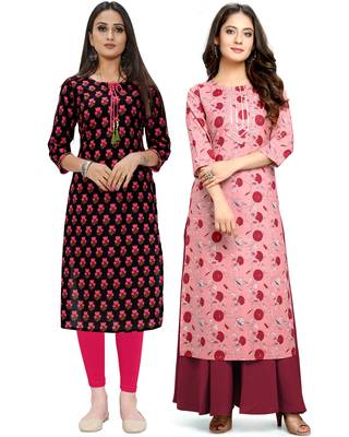 Black printed cotton ethnic-kurtis 1