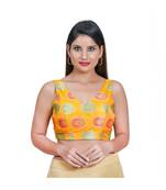 Muhenera Women's Jacquard Sleeveless Saree Blouse