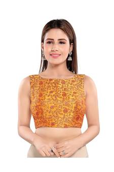Women's Jacquard Sleeveless Saree Blouse