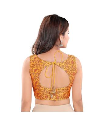 Women's Jacquard Sleeveless Saree Blouse 3