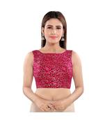 Women's Jacquard Sleeveless Saree Blouse