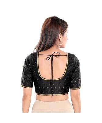 Women's Art Silk Elbow Sleeves Saree Blouse 3