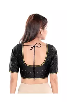 Women's Art Silk Elbow Sleeves Saree Blouse