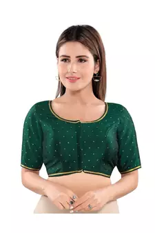 Women's Art Silk Elbow Sleeves Saree Blouse