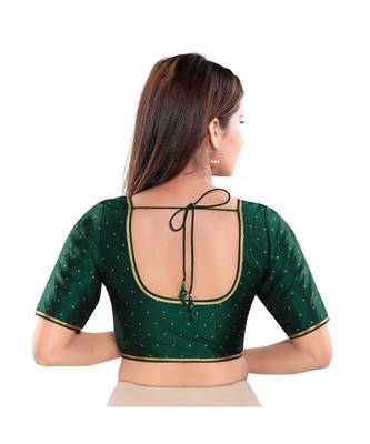 Women's Art Silk Elbow Sleeves Saree Blouse 3