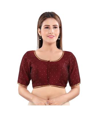 Women's Art Silk Elbow Sleeves Saree Blouse 1