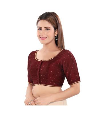 Women's Art Silk Elbow Sleeves Saree Blouse 2