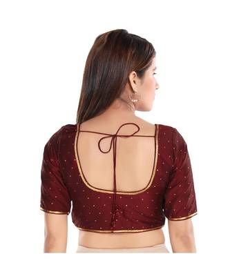 Women's Art Silk Elbow Sleeves Saree Blouse 3