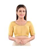 Muhenera Women's Art Silk Elbow Sleeves Saree Blouse