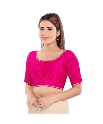 Women's Art Silk Elbow Sleeves Saree Blouse 2