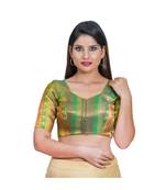 Women's Jacquard Elbow Sleeves Saree Blouse