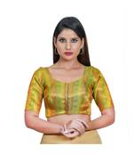 Women's Jacquard Elbow Sleeves Saree Blouse