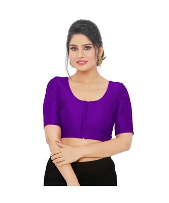 Women's Art Silk Elbow Sleeves Saree Blouse 1