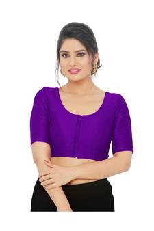 Women's Art Silk Elbow Sleeves Saree Blouse