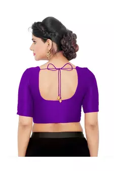 Women's Art Silk Elbow Sleeves Saree Blouse