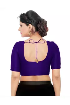 Women's Art Silk Elbow Sleeves Saree Blouse