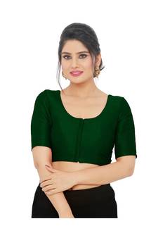 Women's Art Silk Elbow Sleeves Saree Blouse
