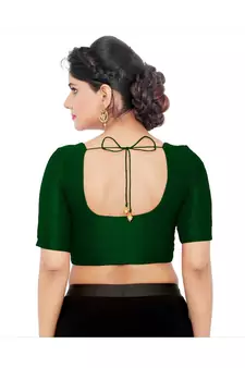 Women's Art Silk Elbow Sleeves Saree Blouse