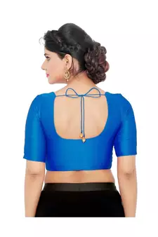 Women's Art Silk Elbow Sleeves Saree Blouse