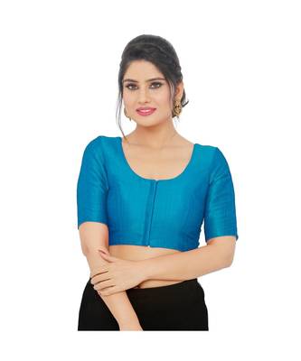 Women's Art Silk Elbow Sleeves Saree Blouse 1