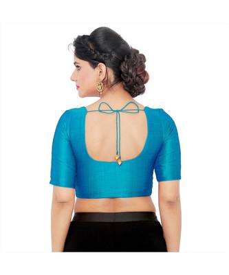 Women's Art Silk Elbow Sleeves Saree Blouse 2