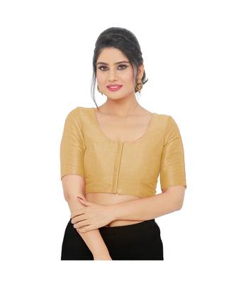 Women's Art Silk Elbow Sleeves Saree Blouse 1
