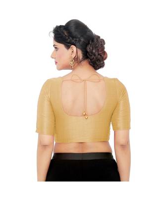 Women's Art Silk Elbow Sleeves Saree Blouse 2
