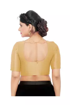 Women's Art Silk Elbow Sleeves Saree Blouse