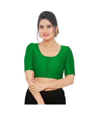 Women's Art Silk Elbow Sleeves Saree Blouse 1