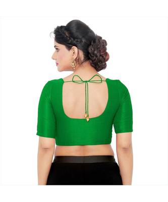 Women's Art Silk Elbow Sleeves Saree Blouse 2