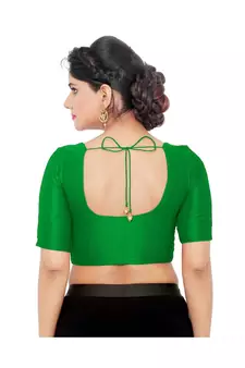 Women's Art Silk Elbow Sleeves Saree Blouse